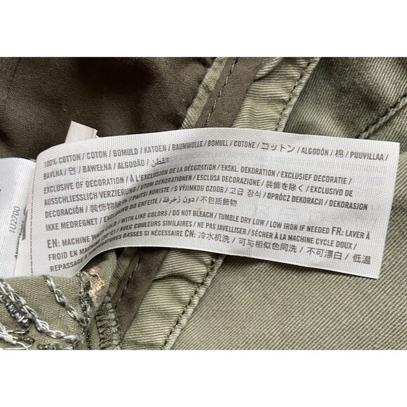 Abercrombie Fitch Womens Embroidered Military Jacket Size M Green Floral Utility - Picture 6 of 15